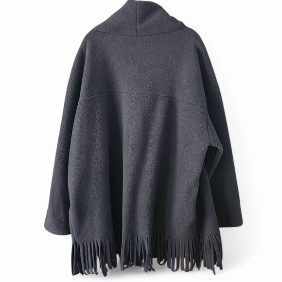Vintage Maralyce Ferree - Portland, Maine Fleece Tassel Scarf Jacket L - Picture 8 of 8